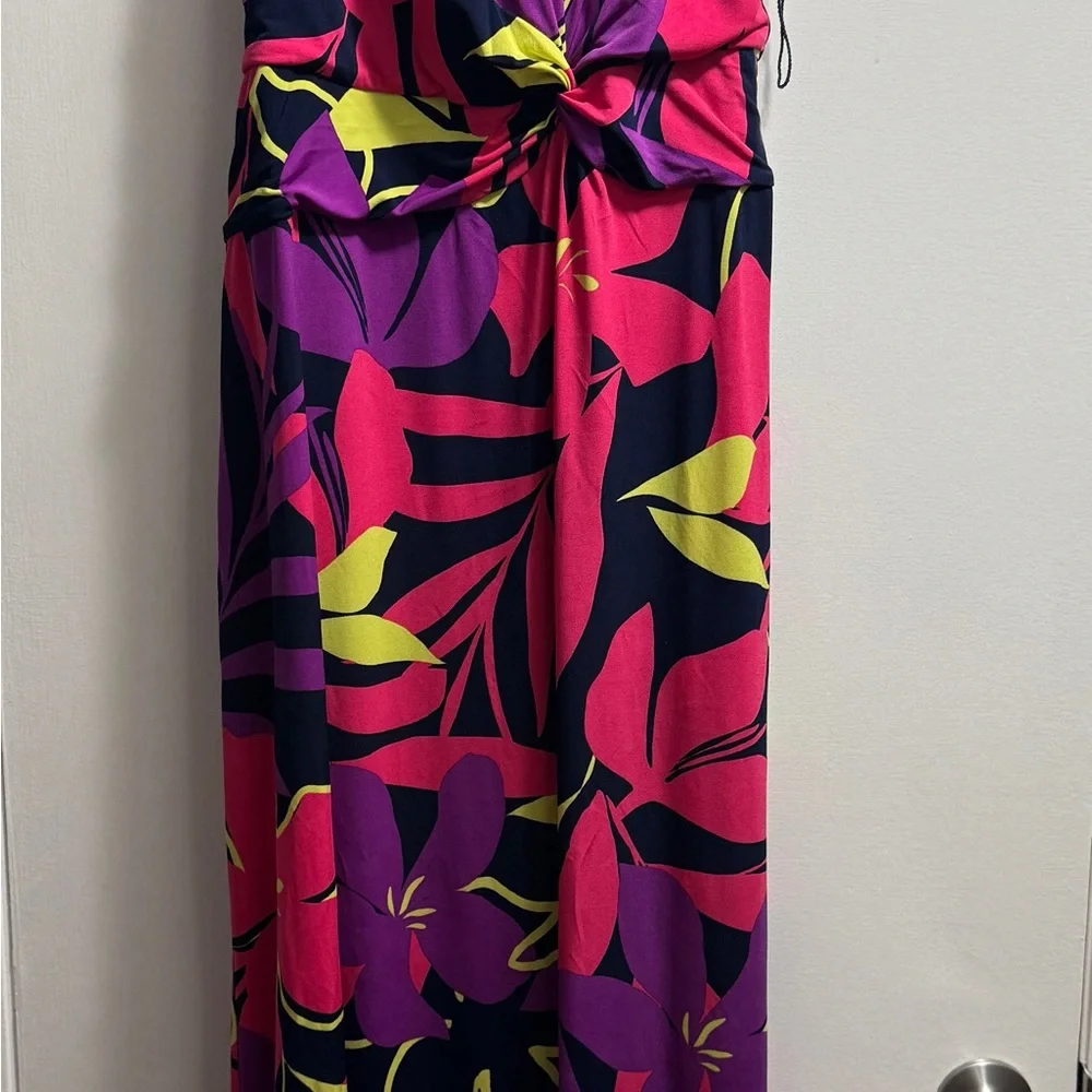 London Times Pink and Purple Floral Dress - Picture 1 of 1